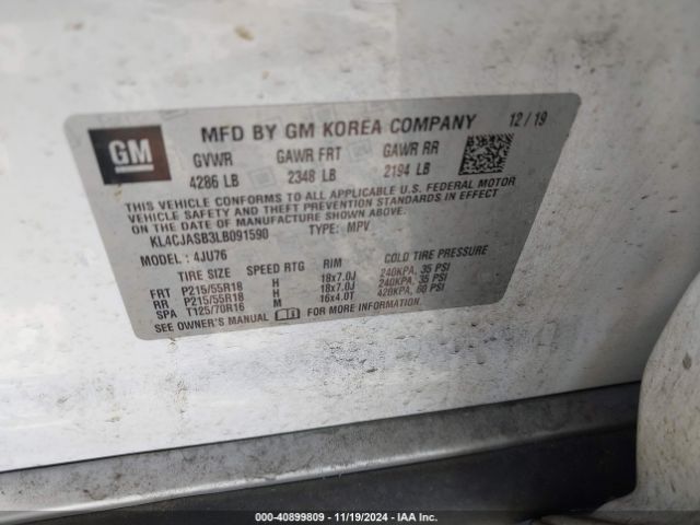 KL4CJASB3LB091590 Buick Encore Fwd Preferred