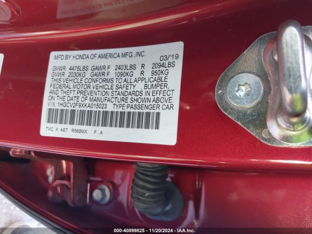 1HGCV2F9XKA015023 Honda Accord Touring 2.0t