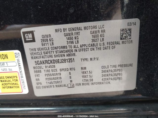 5GAKRCKD9EJ281251 Buick Enclave Premium