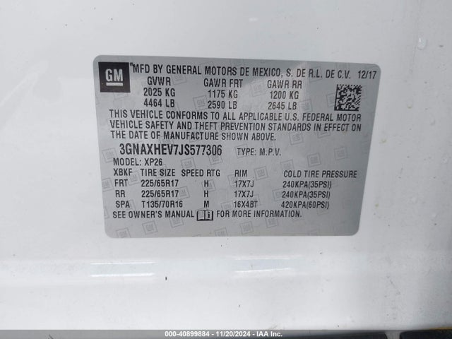 Chevrolet EQUINOX LS 2018 3GNAXHEV7JS577306 Image 9