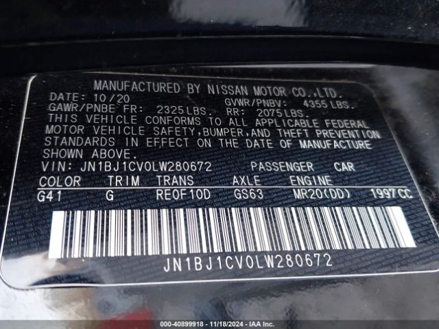 JN1BJ1CV0LW280672 Nissan Rogue Sport S Fwd Xtronic Cvt
