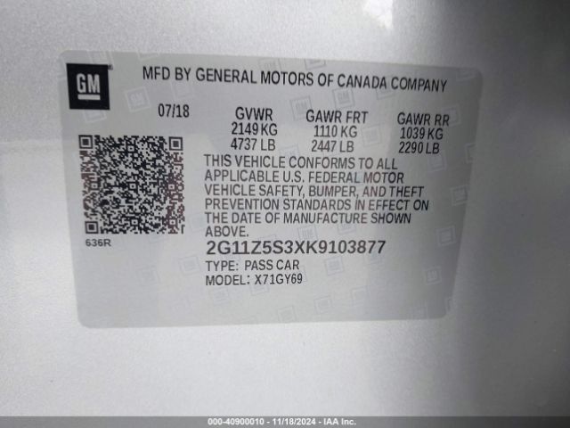 2G11Z5S3XK9103877 Chevrolet IMPALA LT