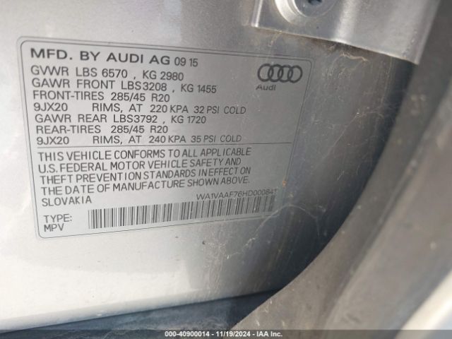 WA1VAAF76HD000841 Audi Q7 3.0t Premium