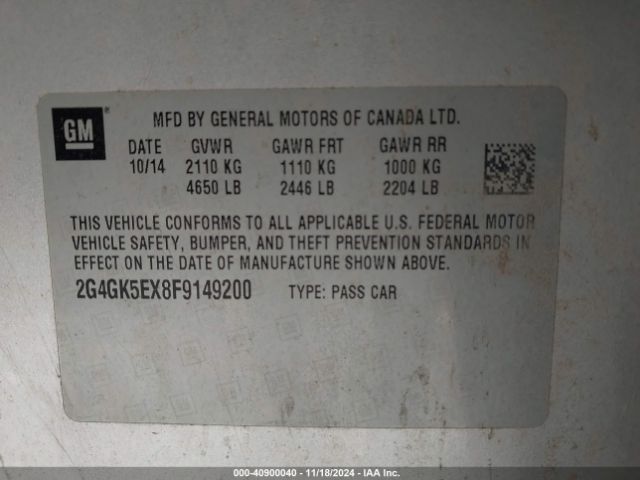 2G4GK5EX8F9149200 Buick Regal Turbo