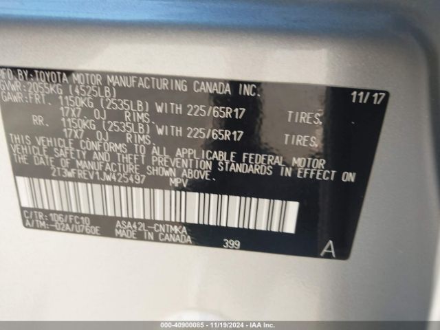 2T3WFREV1JW425497 Toyota Rav4 Adventure/xle