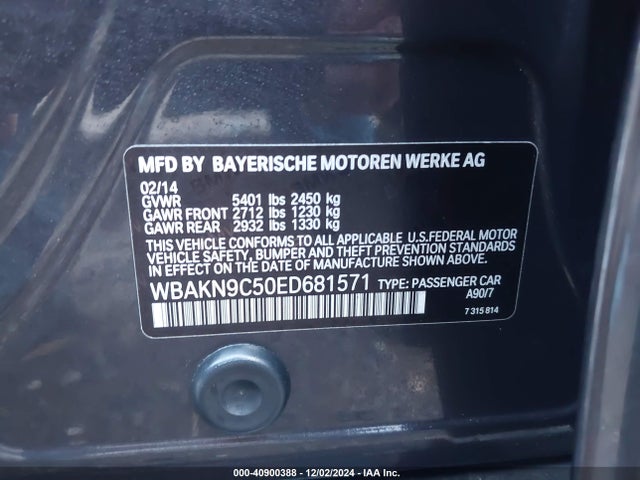 BMW 550i 2014 WBAKN9C50ED681571 Image 9