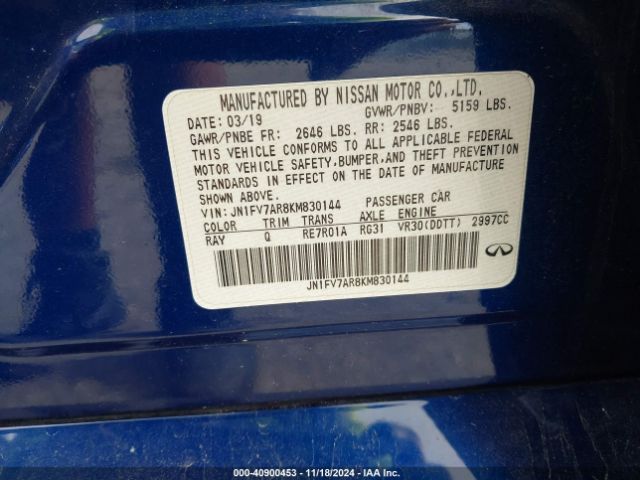 JN1FV7AR8KM830144 Infiniti Q50 3.0t Red Sport 400