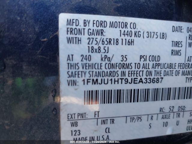 1FMJU1HT9JEA33687 Ford Expedition Xlt