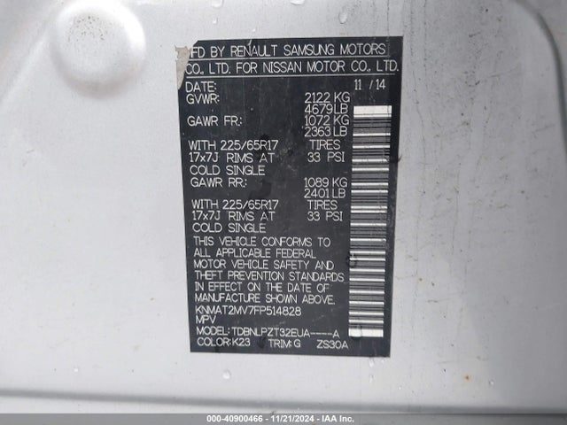 Nissan ROGUE S 2015 KNMAT2MV7FP514828 Image 9