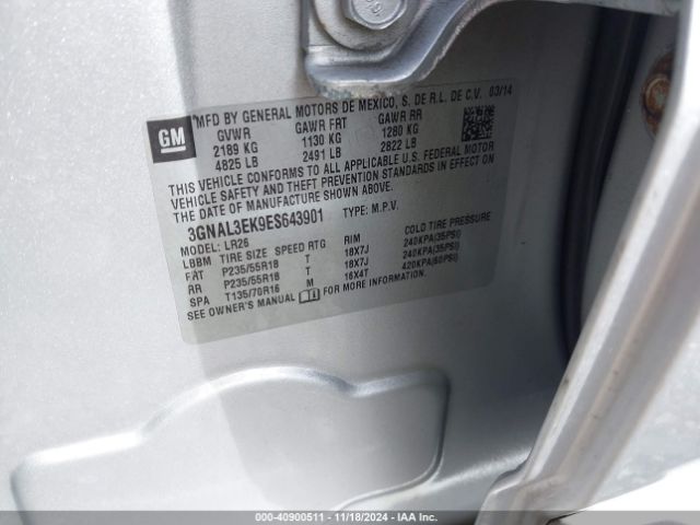 3GNAL3EK9ES643901 Chevrolet Captiva Sport Lt