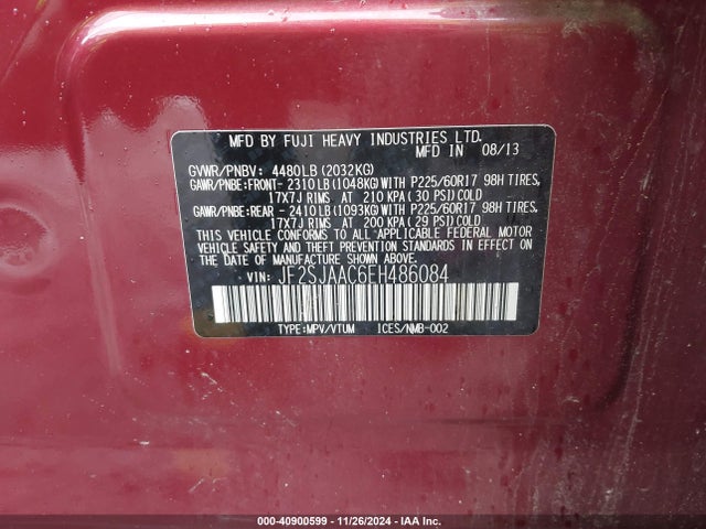 JF2SJAAC6EH486084 Subaru Forester 2.5i