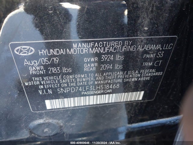 Hyundai ELANTRA SE 2020 5NPD74LF3LH518468 Image 9