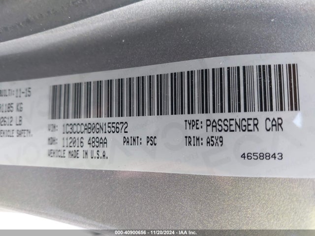 Chrysler 200 Limited 2016 1C3CCCAB0GN155672 Image 9