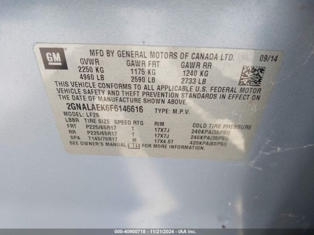 2GNALAEK6F6146616 Chevrolet EQUINOX LS