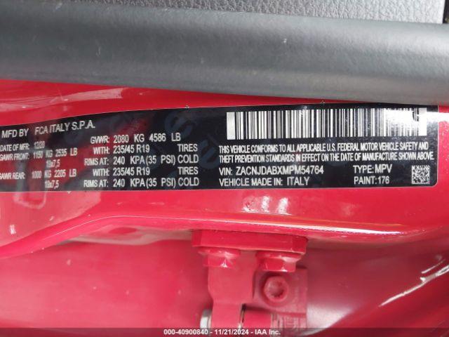 ZACNJDABXMPM54764 Jeep Renegade Jeepster 4x4