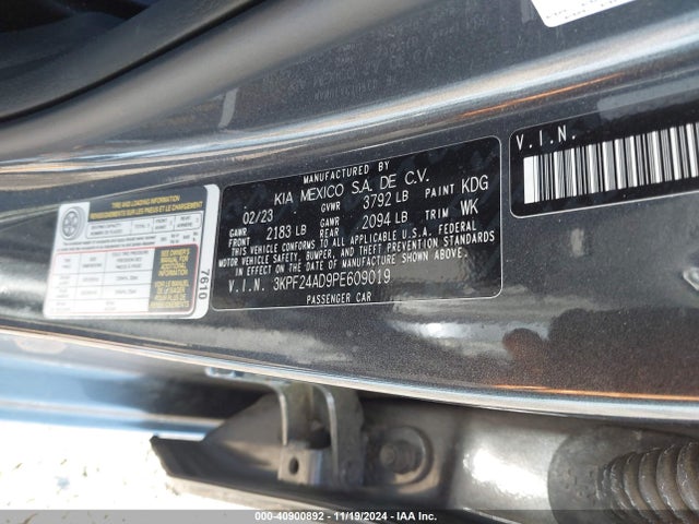 KIA Forte Lxs 2023 3KPF24AD9PE609019 Image 9