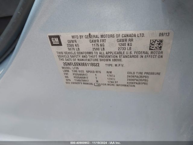 2GNFLEEK8E6118022 Chevrolet EQUINOX LS