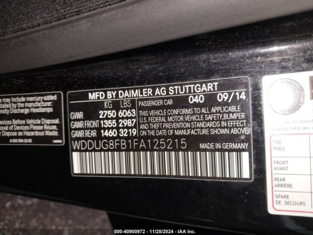 WDDUG8FB1FA125215 Mercedes-Benz S 550 4matic