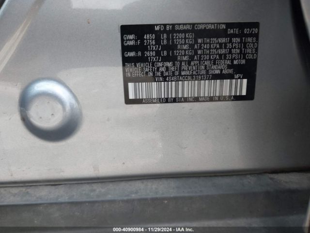 4S4BTACC9L3191377 Subaru Outback Premium