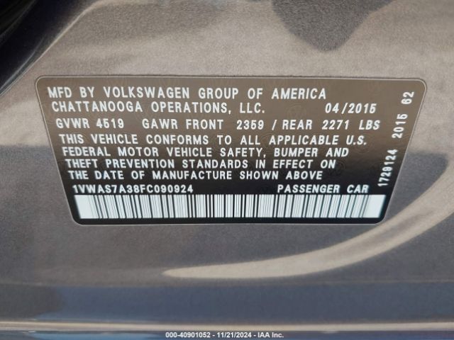 1VWAS7A38FC090924 Volkswagen Passat 1.8t Limited Edition