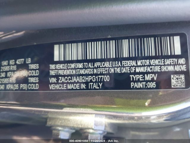 ZACCJAAB2HPG17700 Jeep Renegade Sport Fwd