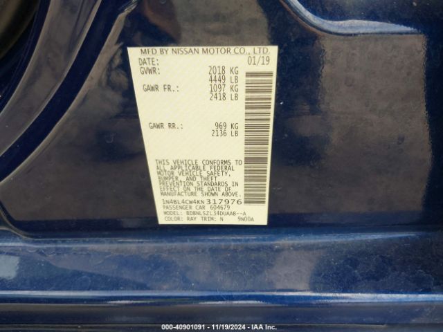 1N4BL4CW4KN317976 Nissan Altima 2.5 Sr
