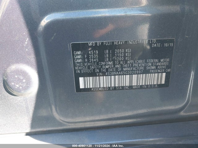 4S3BNAA65G3020997 Subaru Legacy 2.5i