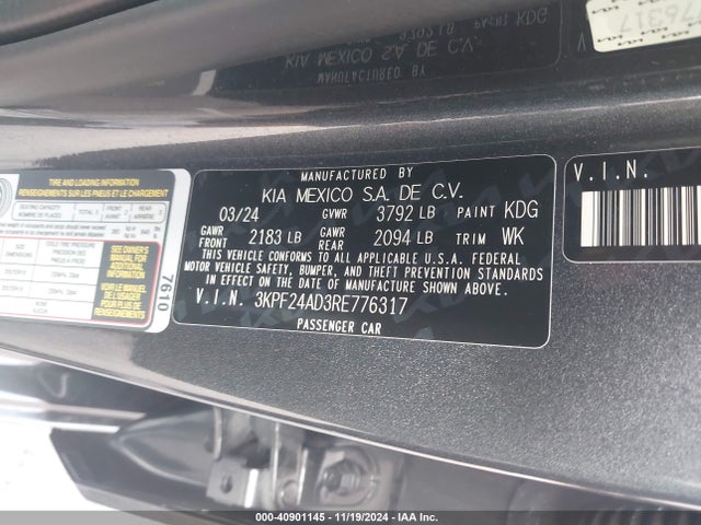KIA Forte Lxs 2024 3KPF24AD3RE776317 Image 9