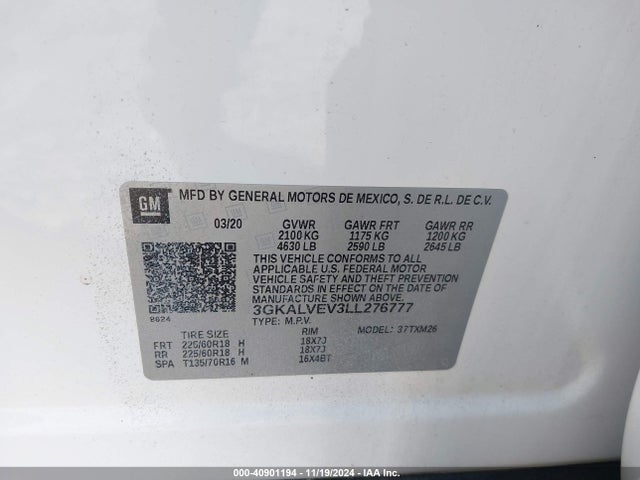 3GKALVEV3LL276777 GMC Terrain Awd Slt