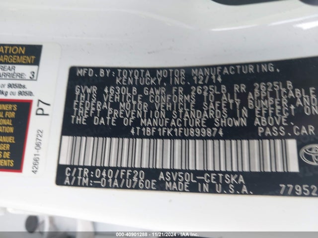 Toyota CAMRY SE 2015 4T1BF1FK1FU899874 Image 9