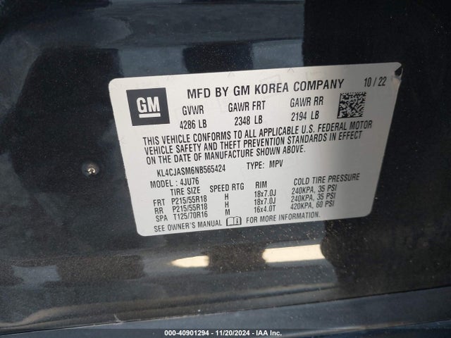 Buick Encore Fwd Preferred 2022 KL4CJASM6NB565424 Image 9