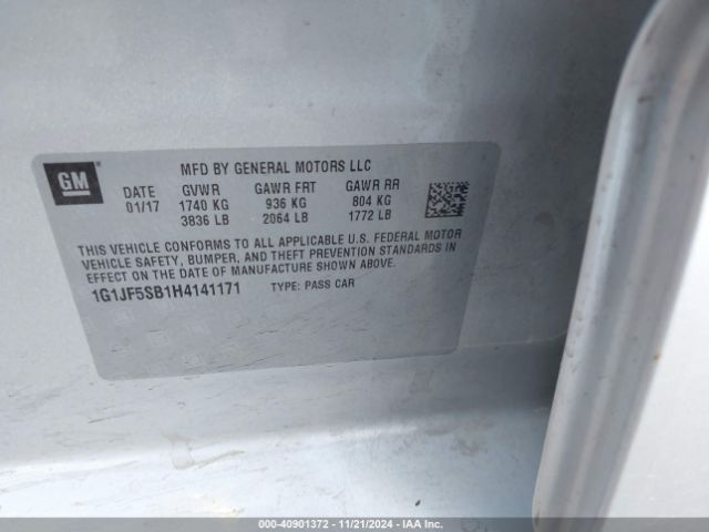 1G1JF5SB1H4141171 Chevrolet Sonic Premier Auto