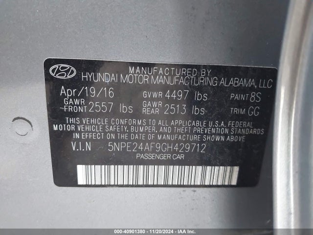 Hyundai SONATA SE 2016 5NPE24AF9GH429712 Image 9
