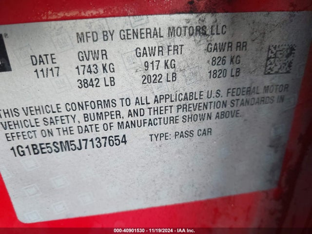 Chevrolet Cruze Lt Auto 2018 1G1BE5SM5J7137654 Image 9