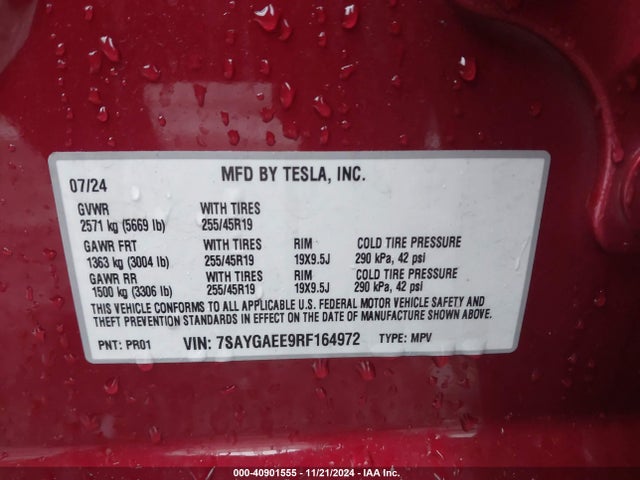 2024 TESLA MODEL Y 7SAYGAEE9RF164972 Photo 8