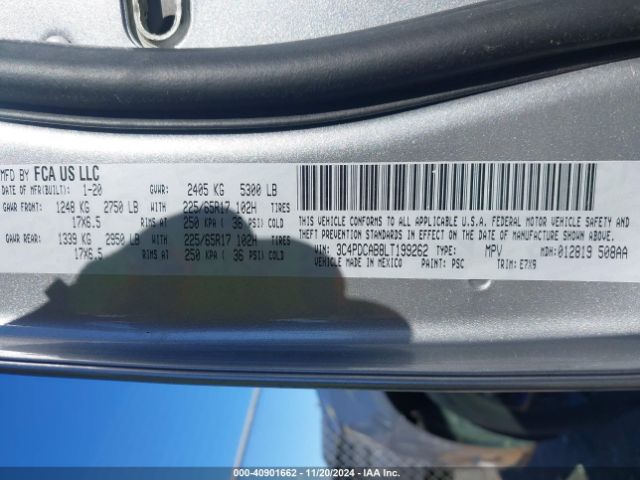 3C4PDCAB8LT199262 Dodge Journey Se Value