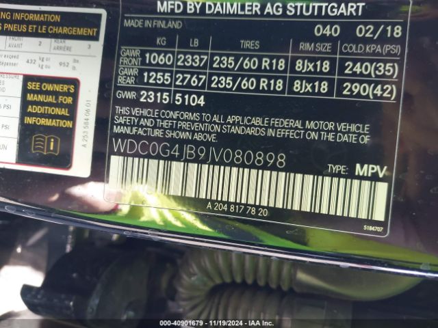 WDC0G4JB9JV080898 Mercedes-Benz GLC 300