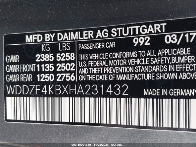 WDDZF4KBXHA231432 Mercedes-Benz E 300 4matic
