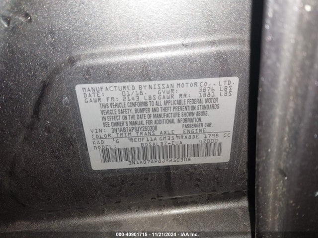 Nissan SENTRA SV 2018 3N1AB7AP8JY250308 Image 9
