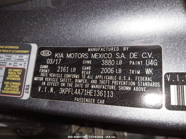 KIA FORTE S 2017 3KPFL4A71HE136113 Image 9