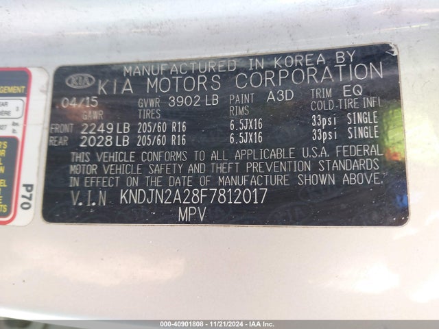 KIA Soul 2015 KNDJN2A28F7812017 Image 9