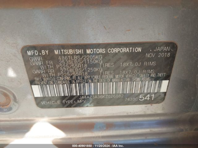JA4AZ3A36KZ026082 Mitsubishi Outlander Le