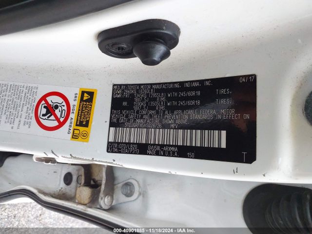 5TDJGRFH5HS028726 Toyota Highlander Hybrid Xle