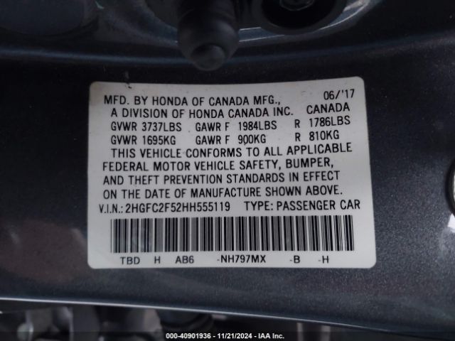 2HGFC2F52HH555119 Honda Civic Lx