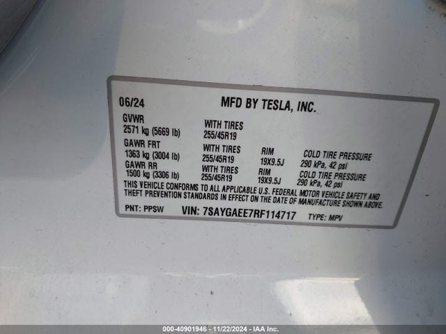 2024 TESLA MODEL Y 7SAYGAEE7RF114717 Photo 8