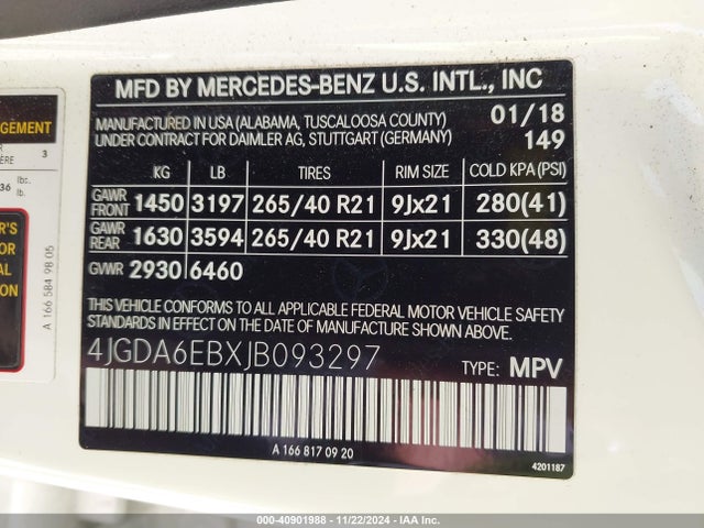 4JGDA6EBXJB093297 Mercedes-Benz Amg Gle 43 4matic