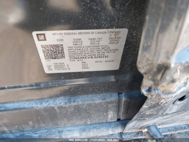 2GNAXKEV4L6240218 Chevrolet Equinox Fwd Lt 1.5l Turbo