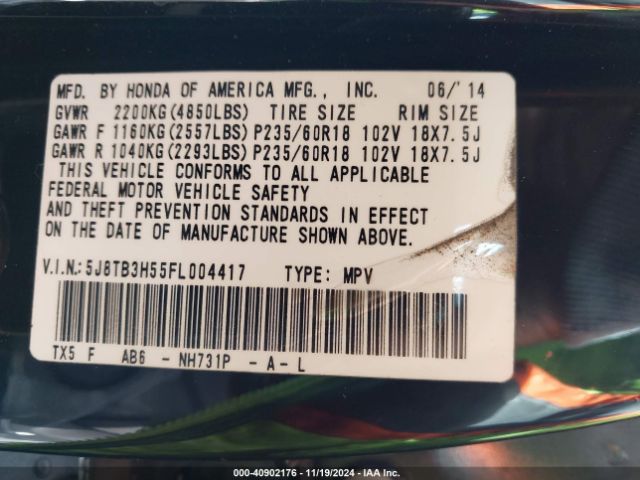 5J8TB3H55FL004417 Acura RDX