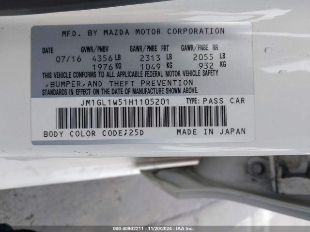 JM1GL1W51H1105201 Mazda Mazda6 Grand Touring