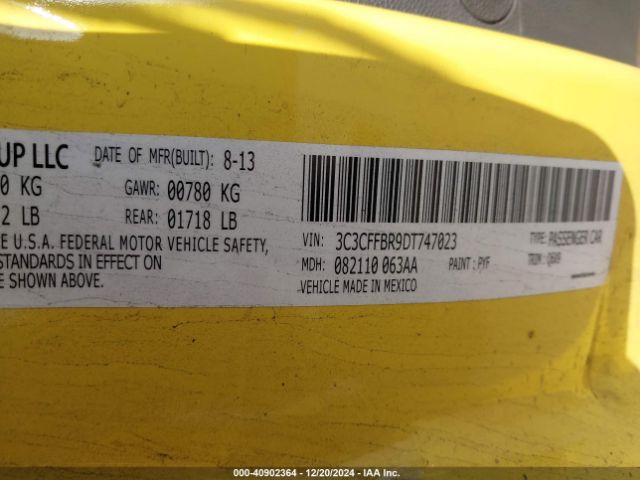2013 FIAT 500 3C3CFFBR9DT747023 Photo 8